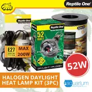 Reptile One Halogen Daylight Heat Lamp Kit 52W (3pc)