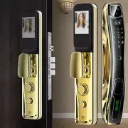 3D Face Smart Door Lock Security Camera Monitor Intelligent Fingerprint vY