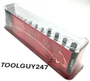 SNAP ON TOOLS 212EFTXY 1/4" 3/8" drive T8 thru T55 12Pc TORX Socket Driver Set