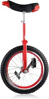 16/18/20/24 Inch Wheel Red Unicycle for Kids/Adults Girls, Heavy Duty Steel Frame and Alloy Rim, for Outdoor Sports Balance Exercise (Size : 18"(46Cm)) Durable TDF