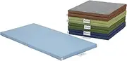 ECR4Kids Folding Rainbow Rest Mats with Name Tag Holder, 2-Fold Portable Children’s Nap Mats for Preschools and Daycares, Multi Color Rest Time Floor Mats, 1.5in Thick, 5-Piece