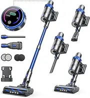 Vacuum Cleaner 450W/40Kpa/55 Mins Runtime,INTETURE Cordless Vacuum Cleaner with Auto Mode,Stick Vacuum with Smart Touch Screen, Anti-Tangle Brush,Vacuum Cleaners for Hardwood Floor,Carpet,Pet Hair,Car