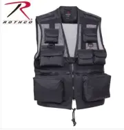 Rothco Tactical Recon Vest Black Nylon Mesh Multi Pocket & Pouches - size 2XL