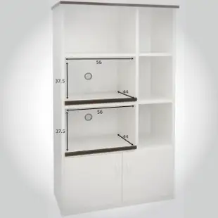 【文創集】艾蒂斯 環保3.2尺二門雙拉盤塑鋼高餐櫃/電器櫃(二色可選)