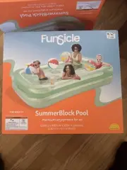 Funsicle 103" x 69" x 22" Summer Block Pool BlowUp Kiddie Childrens Outdoor Play