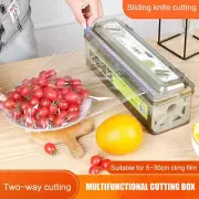 Cling Film Dispenser Holder Cutter Food Wrap Kitchen Foil Food Plastic Wrap } ιю