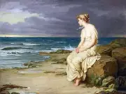 MIRANDA J. Waterhouse Girl Sea Tile Mural Kitchen Wall Backsplash Ceramic 10x8