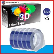 5 Rolls Blue Label Tape 3D for Dymo Embossing (1880) Label Makers