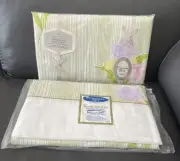 VTG Wamsutta Christian Dior Double Flat & Fitted Sheets Tulips Non Iron NEW USA
