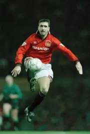 Eric Cantona of Manchester United at the FA Carling Premiership ma- Old Photo 1