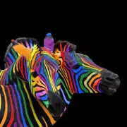 Cool Rainbow Striped Zebras Cushion Cover