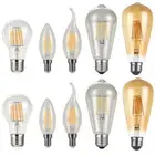 E14 E27 LED Vintage Filament Light Candle Globe Bulb 2W 4W 6W 8W Lamps ST64 220V