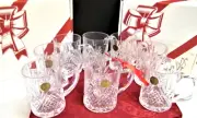 8 x Crystal Glass Keoke Coffee Mug MUGS PAUL SEBASTIAN NIB 8 GLASSES SET Tea