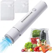 Handheld Vacuum Sealer for food preservation and preservation，Convenient and rechargeable, with easy one-click operation, perfect for sous vide cooking. (1 Vacuum Sealer + 10 Food Reusable Bags)