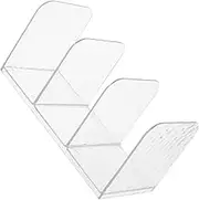 DOITOOL File Organizer Rack Transparent Desktop Document Holder for Office Home Library Classroom Modern Vertical Storage Shelf for Books Files