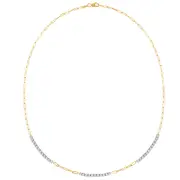 Bevilles Paperclip Tennis Necklace with 1/2ct of Diamonds in 9kt Yellow Gold