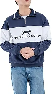 HERDERS HARMONY Men's 100% Cotton Quarter Zip Jumper Sweatshirt Sweater
