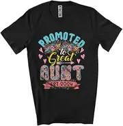 [Generic] Promoted to Great Aunt Est 2024, Amazing Mother's Day Pregnancy Flowers, Family Group Unisex T-Shirt