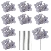10 Sets Artificial Hydrangea Flower Heads with Stems for Bouquet,Dark Gray