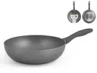 H&h Wok Non-Stick Stone Induction Grey Cm28