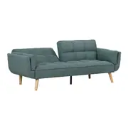 Familand 3 Seater Convertible Futon Sofa Bed , Linen Loveseat Sofa Couch with 2x Pillows, Recliner Sofa Lounge with Adjustable Backrest , Comfy Couch for Small Spaces, Living Room, Bedroom,Load 300kg