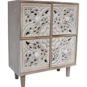 Mandala Carving 22x10cm Wood Jewellery Drawer Organiser Storage Decor Square