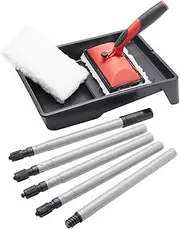 Fit For The Job 5pc Decking Stain Applicator Set for Applying Decking Stains, Paints, Oils to Wooden Decks, Floors, Fences 2X High Capacity Long Pile Paint Pads