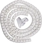 uxcell 15mm Flexible Cable Organizer Spiral Tube Cable Wire Wrap Computer Manage Cord White 5 Meters Length with Clip