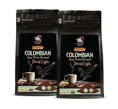 low acidity coffee ground - ORGANIC COLOMBIAN GROUND DECAF COFFEE - coarse 2 Pac