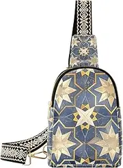 [Amooorous] Trendy A Geometric Pattern Of Stars and Lines crossbody bag men waterproof travel bag for men for travel, A geometric pattern of stars and lines, 1 size