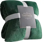 [TASTHROW] Large Flannel Fleece Throw Blanket, 60×80 Inch - Cozy Lightweight Thick Blanket - All Seasons Suitable for Women, Men and Kids (Dark Green)