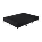 Palermo Queen Ensemble Bed Base Midnight Black Linen Fabric