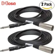 2-PACK Hosa PXM-110 10FT 1/4" TS Male to XLR Male Unbalanced Interconnect Cable