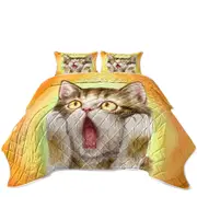 Funny Cat Designs Freaked Out Kitten Coverlet