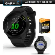 Garmin Forerunner 55 GPS Running Watch (Black) w/ 2-Pack Screen Protector Bundle