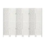 Artiss Clover Room Divider Screen Privacy Wood Dividers Stand 6 Panel White