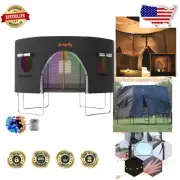 Kids' Trampoline Shade Cover (12FT) with Adjustable Curtains & Starlight Windows