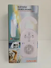 Shower Speaker Bluetooth w/Hands Free Phone & Smartphone Streaming w/ USB Charge