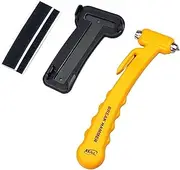 pa-man BAL637 Break Hammer for Emergency Escape JIS Standard Yellow Rescue Hammer Car Glass Grinding Seat Belt Cutter