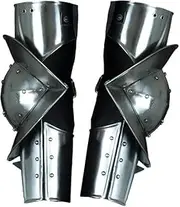 Medieval Steel Gothic Arm Armour Halloween Costume Knight Arm Guards Set Armour Costume Silver, Silver