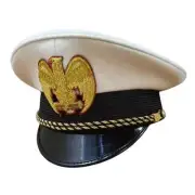 WW2 Italian White officer Cap Hat Visor Big Badge Reproduction High Quality