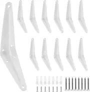 12Pcs White Shelf Brackets 4 X 3 Inch, Floating Shelf Bracket, Heavy Duty L Brac