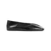 [Jil Sander] Jil Sander-Black Goat Leather Ballerina-Donna 38 IT