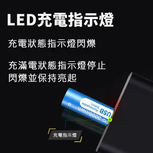 現貨⚡USB充電電池 3號電池 環保電池 3號充電電池 3000mah 三號電池 AA電池 低自放電池 1.5v