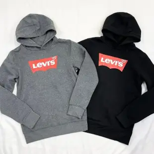 【LEVIS】經典logo 青年版 帽T 長袖 刷毛 連帽 上衣 平輸品(帽T)