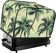 BedBliss Green Palm Trees Print 2 Slice Toaster Cover Fingerprint Bread Maker Protectors,Kitchen Small Appliance Dust Cover