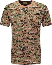 [HanzhuoLG] Men Tactical Tshirt Military Camouflage Cargo Outdoor Tshirt Army Offroad Man Top Baggy Short Sleeve Shirts for Men's Shu Cong M