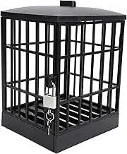 NDNCZDHC Plastic Phone Jail with Timer, Self-Control Phone Timer Locker, Cell Phones Prison, Lock Up Phone Stand with Lock and Key (All Black)