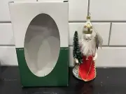 De Carlini St Nicholas Hand Blown Glass Ornament 7" Italy NWT & Box Signed