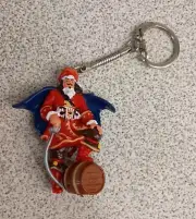 Vintage Captain Morgan's Rum Pirate Figurine Famous Leg Up Pose PVC Keychain NOS
